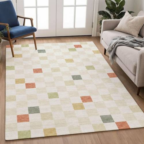 Chantille Machine Washable Indoor/Outdoor Abstract ACN2656 Ivory 5 ft. x 7 ft. 6 in. Area Rug