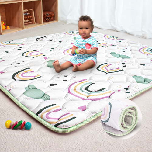 Beavtaens Baby Play Mat for Floor, Foam 50"x50"x1" Playpen Mat, Thickened & Non-Slip, for Ages 0-4