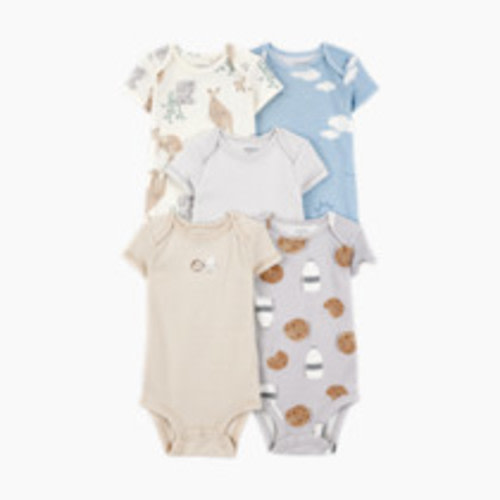 Carter's 5-Pack Short-Sleeve Bodysuits - Kangaroo Cloud, 3 M