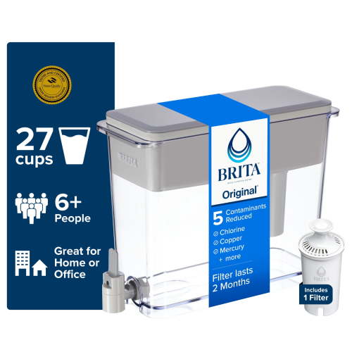 Brita, 27 Cup Plastic Water Filtration Dispenser, Grey