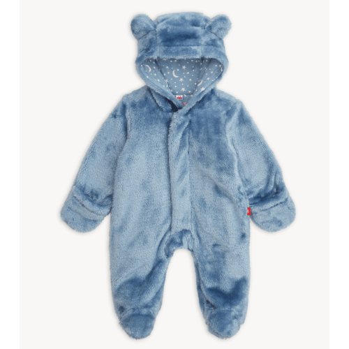 Winter Sky Minky Bear Footie