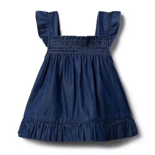 Girl Zoe Medium Wash Chambray Smocked Top by Janie and Jack