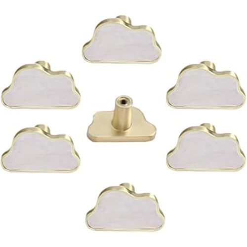 8PCS Cloud Shaped Dresser Knobs Kids Dresser Knobs Handle Cartoon Cabinet Door Knobs Hardware Closet Cupboard Knobs for Cabinets, Dresser, Desk Drawers, Wardrobe Drawers or Bookcases (White)