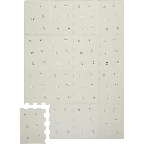 3 Sprouts Baby Foam Play Mat - Soft Foam Floor Tiles for Kids with Interlocking Puzzle Mats for Toddler Playroom - Safe 100% EVA Pads, Non-Toxic Waterproof Playmat - Blueberry Taupe