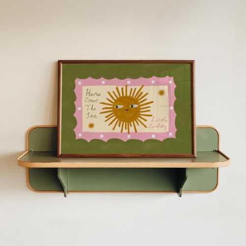 Nursery Wall Art Print, Nursery Decor, Here Comes The Sun Little Darling, Hand Drawn Nursery Poster, Kids Room Prints, Landscape Nursery Art