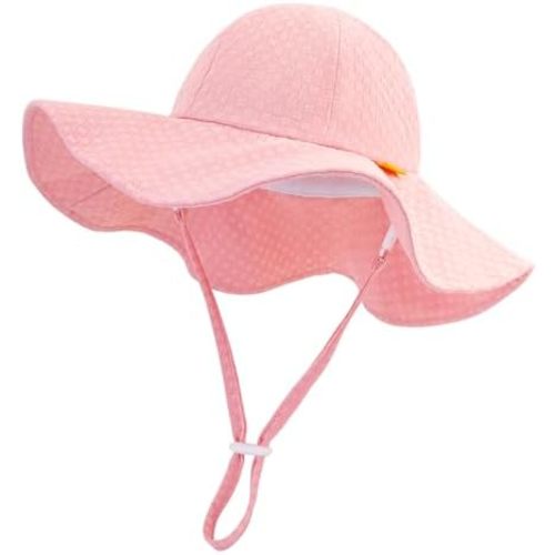 Sun Hat Toddler UPF 50+ Summer Bucket Hat Baby Wide Brim Beach Hats Girls Adjustable UV Protection Hats