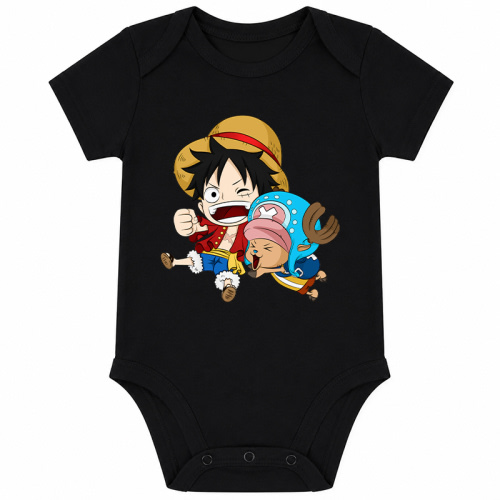 Cute Luffy and Chopper One Piece Baby Bodysuit