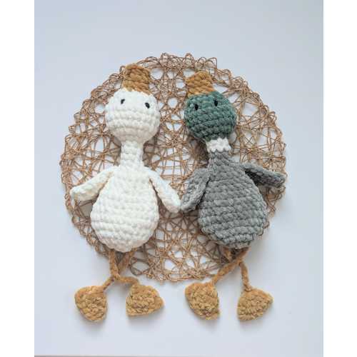 Handmade Duck Lovey. Crocheted Baby Blanket. Neutral Unisex Baby Shower Gift. Newborn Toy. Farm Woodlands Nursery Decor. Photo Shoot Prop.