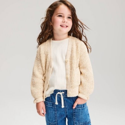 Toddler Girls' Cardigan Sweater - Cat & Jack™ Cream 2T