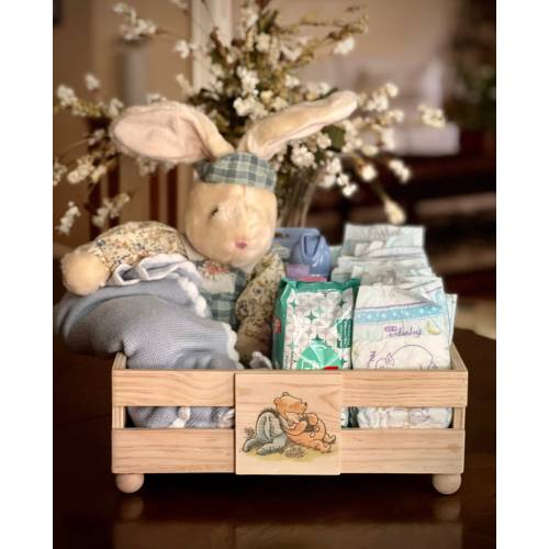 Winnie the Pooh Nursery Crate Organizer, Baby Shower Centerpiece, Baby Shower Gift Basket, Changing Table Organizer, Diaper Storage