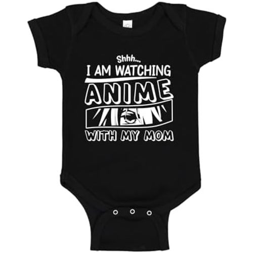 Watching Anime with My Mom Cute Baby Bodysuit One Piece Toddler T-Shirt Animation Film Themed Gift