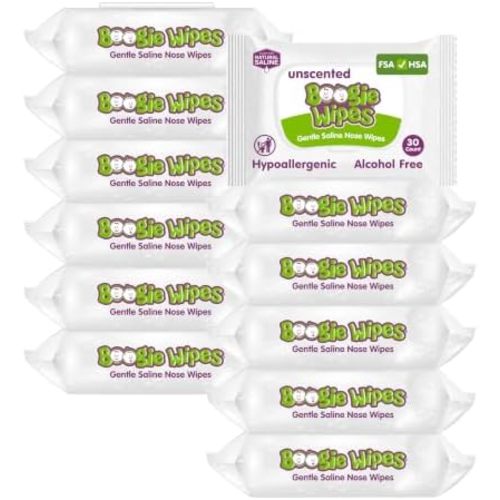 Boogie Saline Nose Wipes for Babies & Kids - 360 Count - Unscented