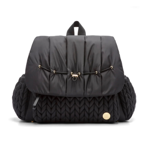 Levy Stylish Diaper Backpack - Black Herringbone