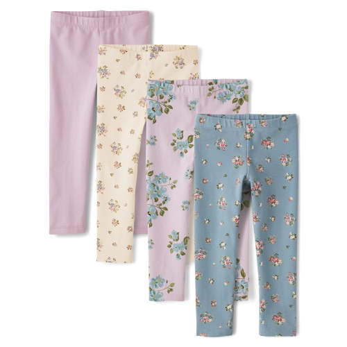 The Children's Place Toddler Girls Assorted Prints Leggings, 4-Pack, Sizes 12M-5T