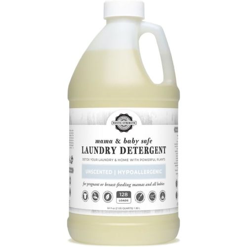 Rustic Strength Mama + Baby Safe Laundry Detergent, Unscented, Color Safe, Sensitive Skin, HE Compatible, 64 oz Plastic
