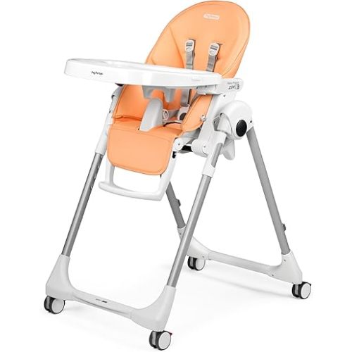 Peg Perego Prima Pappa Zero 3 - High Chair - for Children Newborn to 3 Years of Age - Made in Italy - Peach (Light Orange)