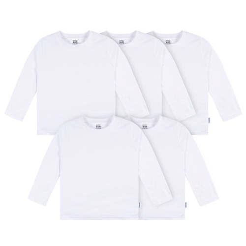 5-Pack Baby & Toddler White Long Sleeve Tees