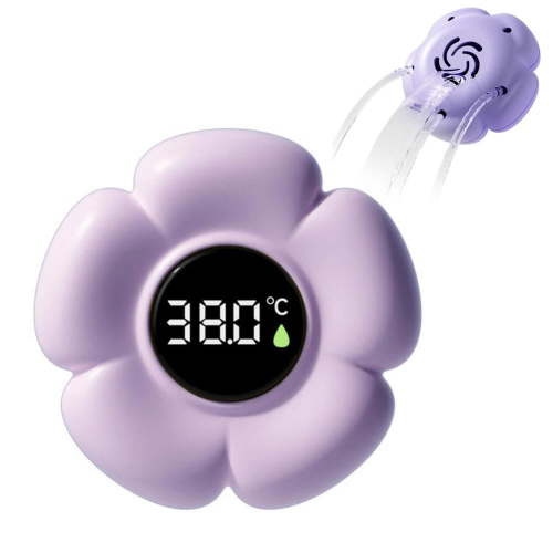 Baby Bath Thermometer Floating Flower-Shaped Water Thermometer with 3-Color LED, Digital Display, IPX7 Waterproof, for Infant Toddler Bath Pool, Baby Shower Toy Gift
