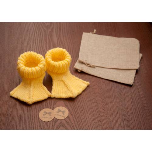 Knitted Duck Feet Baby Booties: Wool Acrylic Blend, Funny Costume Sleepers