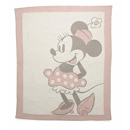 Barefoot Dreams CozyChic Vintage Minnie Mouse Baby Blanket, Size 32" x 40" - Dusty Rose