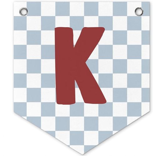 Kids Room Bedroom Wall Decor Name Customized Flag, Playroom Bedroom Wall Decor Felt Pennant Banner, Name Sign Hanging Decorations for Kids Room Nursery Toddler Baby Shower, Letter K 12x14 Inch