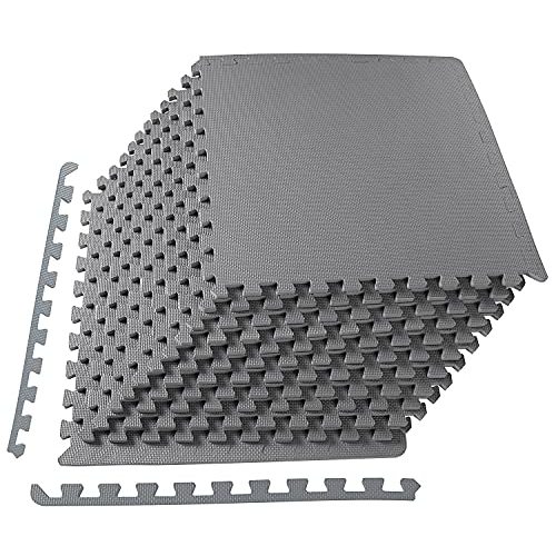 BalanceFrom Puzzle Exercise Mat with EVA Foam Interlocking Tiles for MMA, Exercise, Gymnastics and Home Gym Protective Flooring, Multiple Sizes