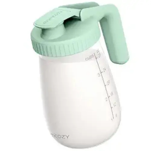 Momcozy Breast Milk Pitcher, Glass Storage Container Wide Mouth, 32oz Green