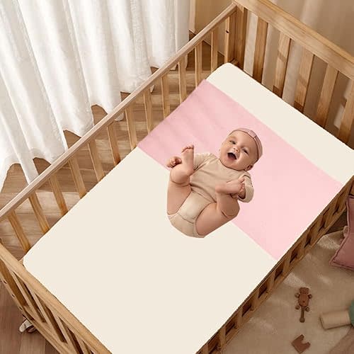 100% Mulberry Silk Crib Sleeve Sheet for Baby Hair, 22 Momme Silk Bassinet Slip for Baby Bald Spots, Soft and Safe Silk Cot Sleeve for Everyday Use (Pretty Pink)