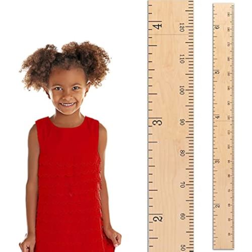 Wooden Growth Chart for Wall - Wooden Height Chart for Kids, Child Height Wall Chart, Height Measurement for Wall, Kids Sizing Chart, Height Ruler for Wall - Natural (63"x5.75")