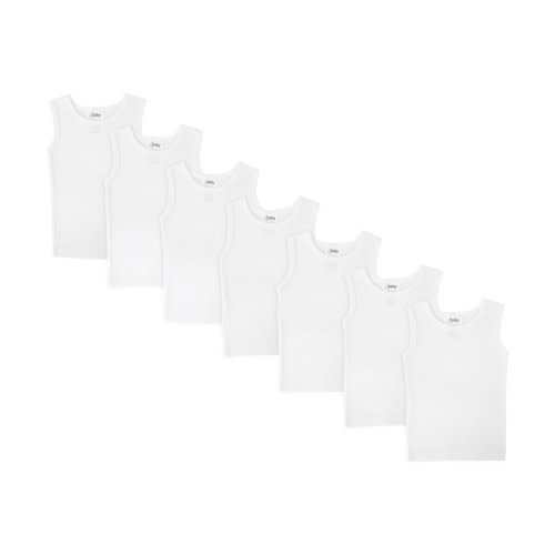 4Baby 7 Pack Singlets White