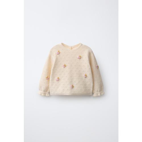 OPENWORK AND BOBBLE JUMPER - Ecru | ZARA United States