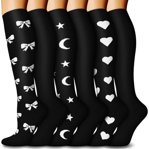 6 Pairs Compression Socks 15-20mmHg