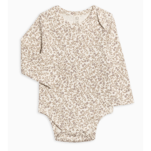 River Bodysuit: size NB Aurora Floral / Purple + Mauve