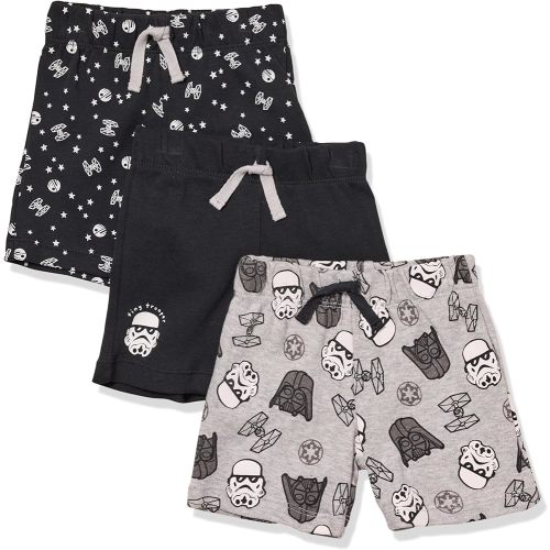 Amazon Essentials Disney | Marvel | Star Wars Baby Boys' Cotton Knit Pull-On Shorts, Multipacks