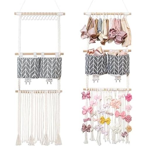 kangaroo Headband Holder Hair Bows Organizer for Baby Girls Large Capacity Bow Holder Hair Accessories Wall Hanging Organizer for Toddler Baby Girl Nursery Room Decor