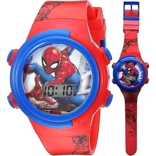 Marvel Spider-Man Kids Watches – Digital Display, Interactive Features, Adjustable Strap, Vibrant Spider-Man Graphics, Durable for Active Kids
