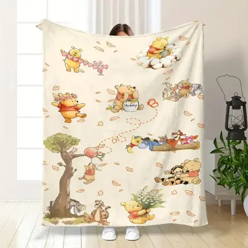 DISNEY CLASSIC Winnie the Pooh Blanket, shawl, tapestry, office - TikTok Shop