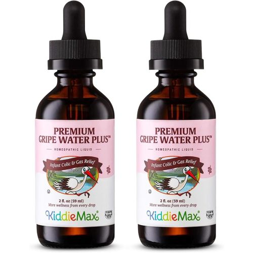 Maxi Health Gripe Water for Babies – Fast Acting Homeopathic Colic Calm Baby Gas Drops for Newborns – Natural Chamomile, Ginger, Peppermint & Fennel Baby Water for Hiccups (2 fl oz)