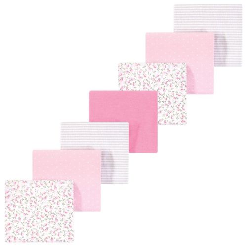 Luvable Friends Hudson Baby Flannel Receiving Blankets 7pk, Blossom Pink
