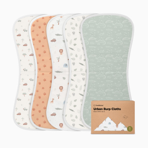KeaBabies Urban Burp Cloths (5 Pack) - Wilderness