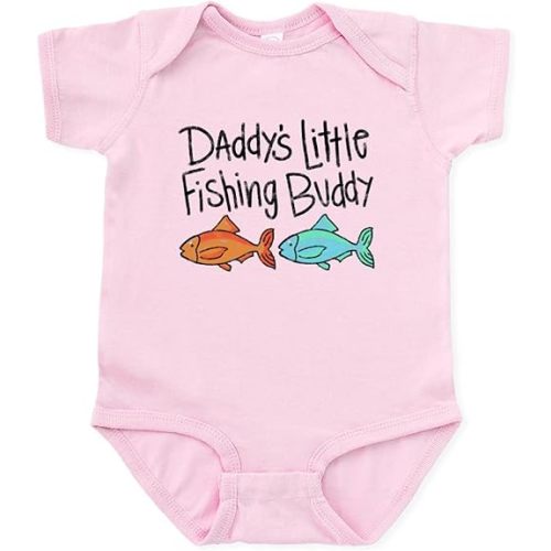 CafePress Daddy's Little Fishing Buddy Baby Light Bodysuit Cute Infant Bodysuit Baby Romper