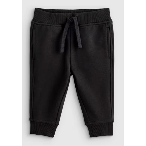 Organic Cotton French Terry Joggers - Baby in Black