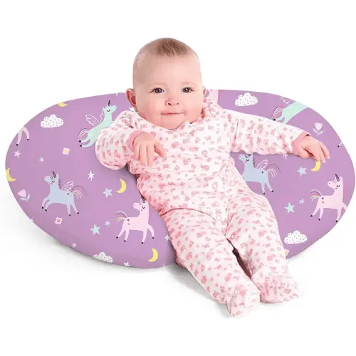 Little Grape Land Nursing Pillow for Infants, Breastfeeding Pillows, Baby Support Pillow for Nursing, Bottle Feeding, Tummy Time with Machine Washable Cover & Breathable Filling, Unicorn