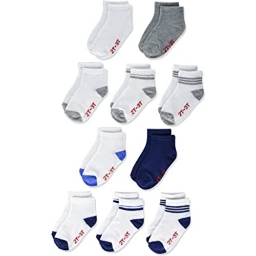 Hanes Baby and Toddler, Non-Slip Grip Ankle Socks, Boys' and Girls', Multipacks