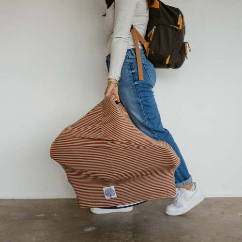 Multi Use Baby Cover | Nursing & Car Seat Cover | Clay Stripe – Parker Baby Co.