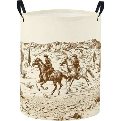 Baby Laundry Basket Baby Nursery Hamper Kids Laundry Basket Toy Storage Bin for Boys Room Decor Gift Baskets for Bedroom Bathroom(Cowboy)