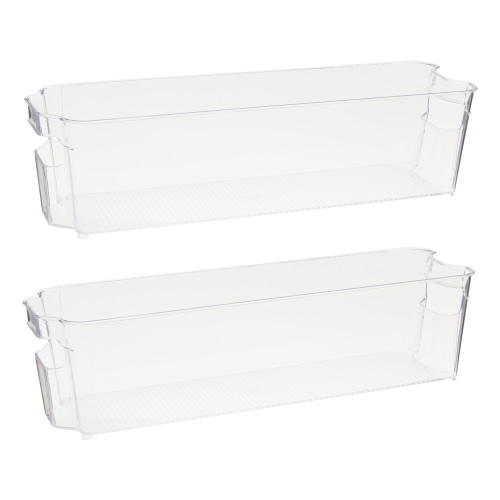 Clear Plastic Freezer Organizers, Breastmilk Storage Containers (14.5 x 4 x 3.75 In, 2 Pack)