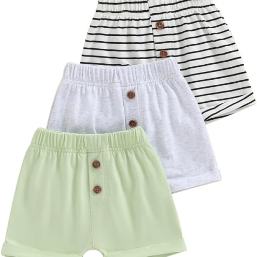 Baby Boys' Toddler 3-Pack Pull-on Jogger Shorts Classic Fit Elastic Waist Shorts Kids Multipacks Pants
