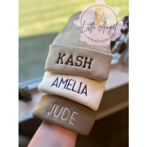 Embroidered Name Beanie Hat – Personalized Baby Hat – Custom Kids Name Hat – Monogram Hat – Newborn & Toddler Winter Beanie