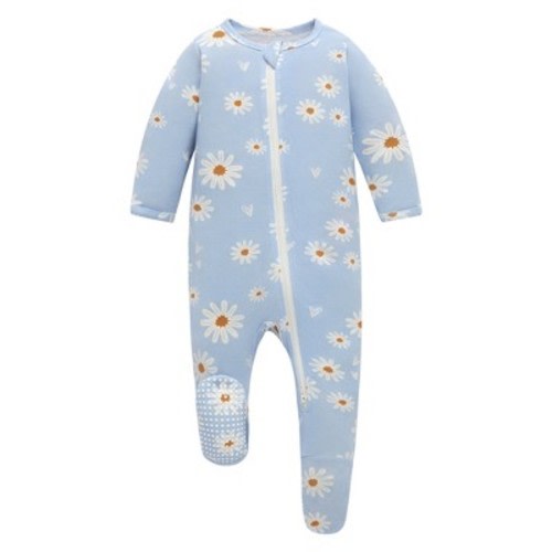 Owlivia Baby Girl Bamboo Footed Pajama sleep N' Play- Daisy, 3-6 Months